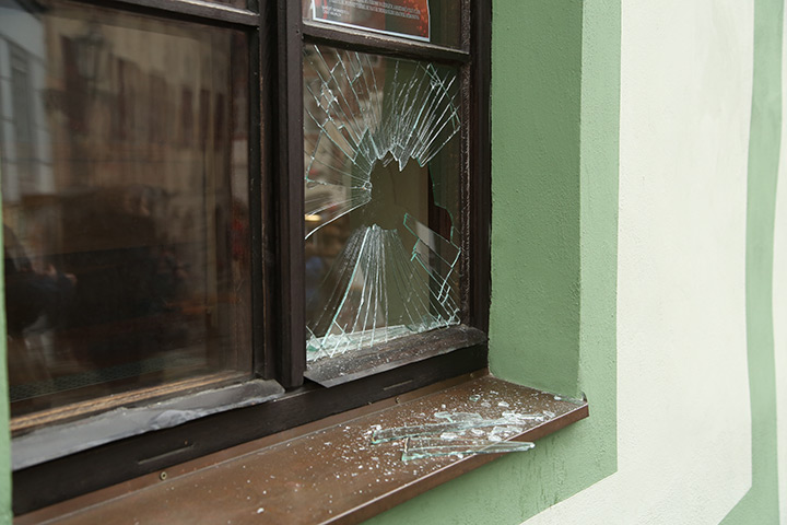 A2B Glass are able to board up broken windows while they are being repaired in Hurstpierpoint.